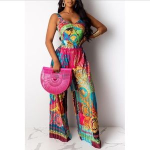 Multicolored Vacation Boho Jumpsuit Romper